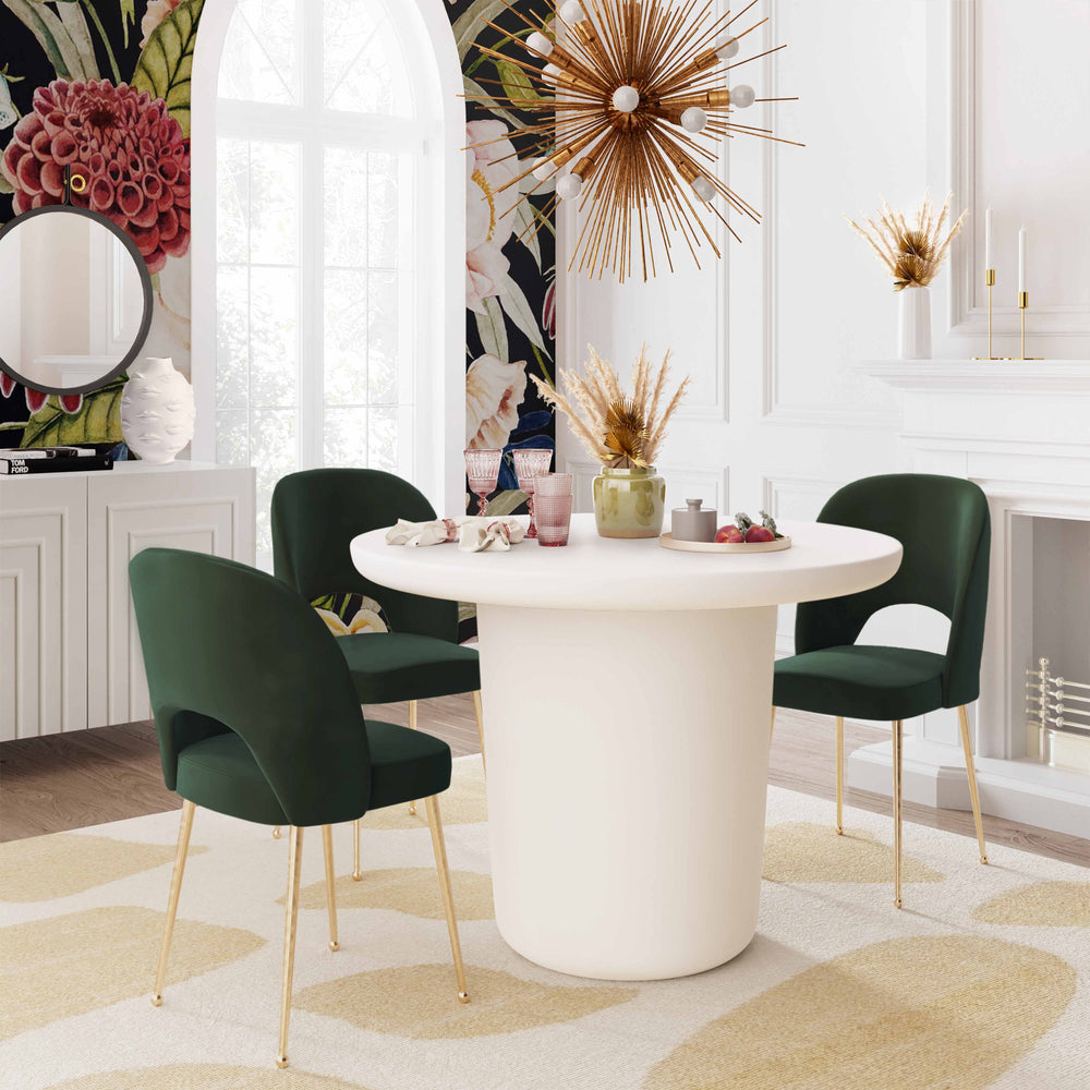 SwayLiving Swell Forest Green Velvet Chair DINING CHAIRS