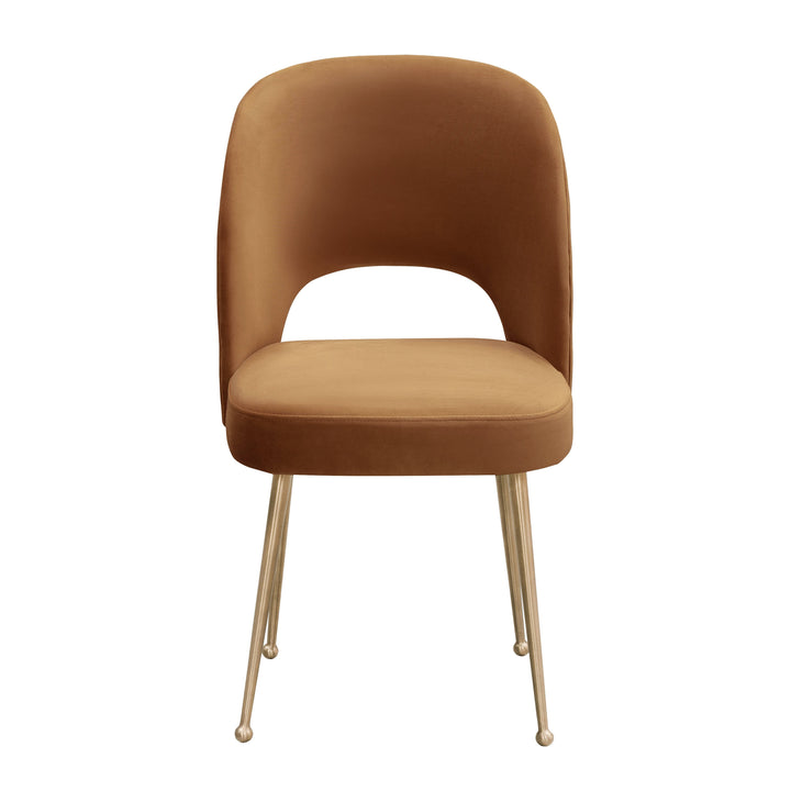 SwayLiving Swell Cognac Velvet Chair DINING CHAIRS