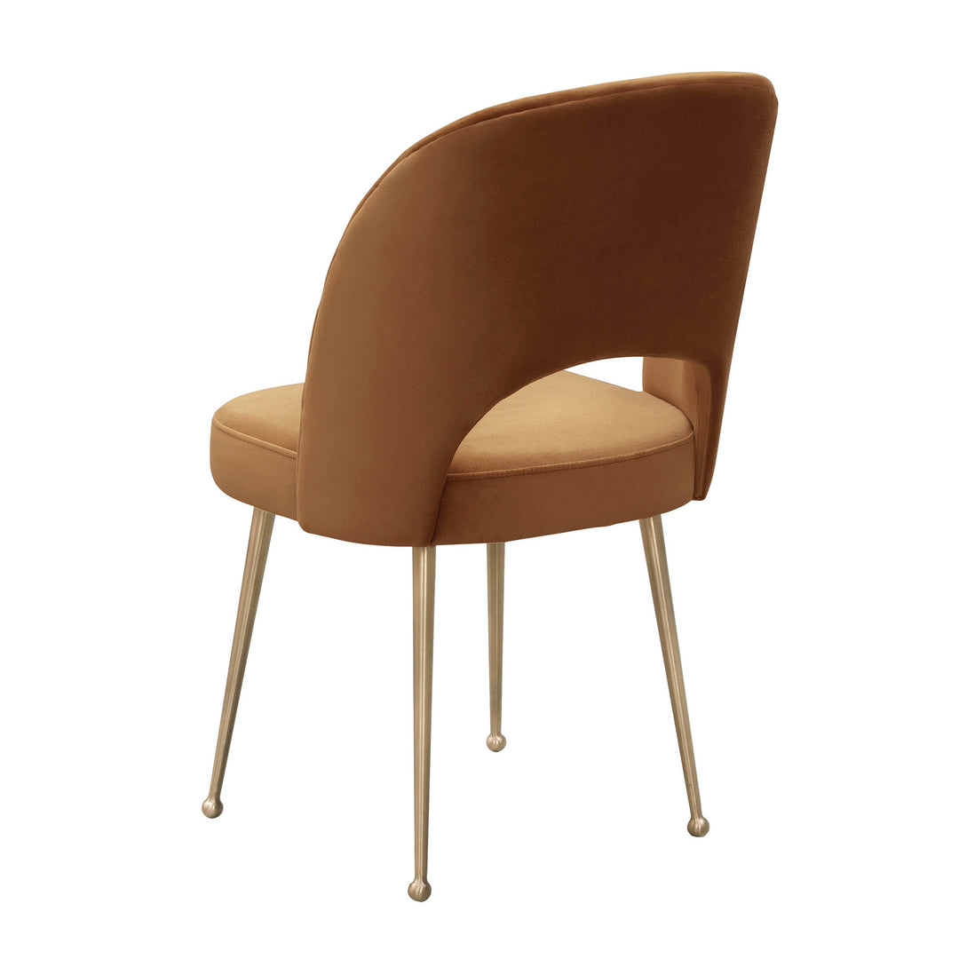 SwayLiving Swell Cognac Velvet Chair DINING CHAIRS