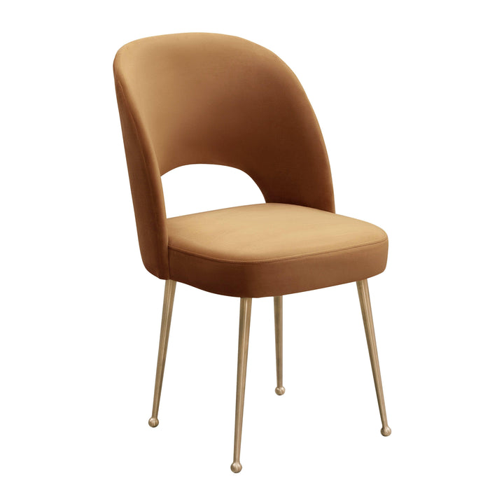 SwayLiving Swell Cognac Velvet Chair DINING CHAIRS