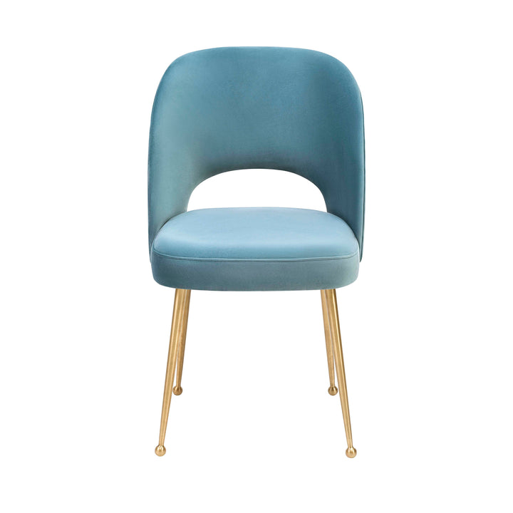 SwayLiving Swell Sea Blue Velvet Chair DINING CHAIRS