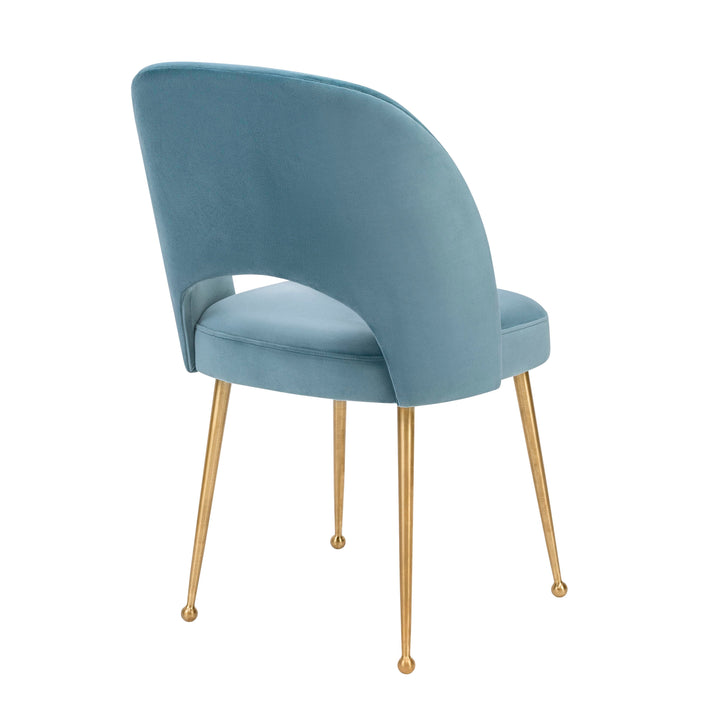 SwayLiving Swell Sea Blue Velvet Chair DINING CHAIRS
