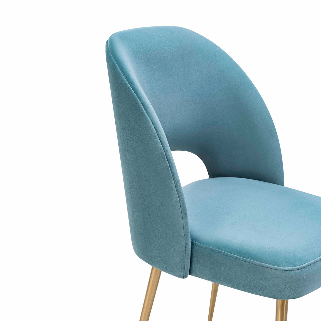 SwayLiving Swell Sea Blue Velvet Chair DINING CHAIRS