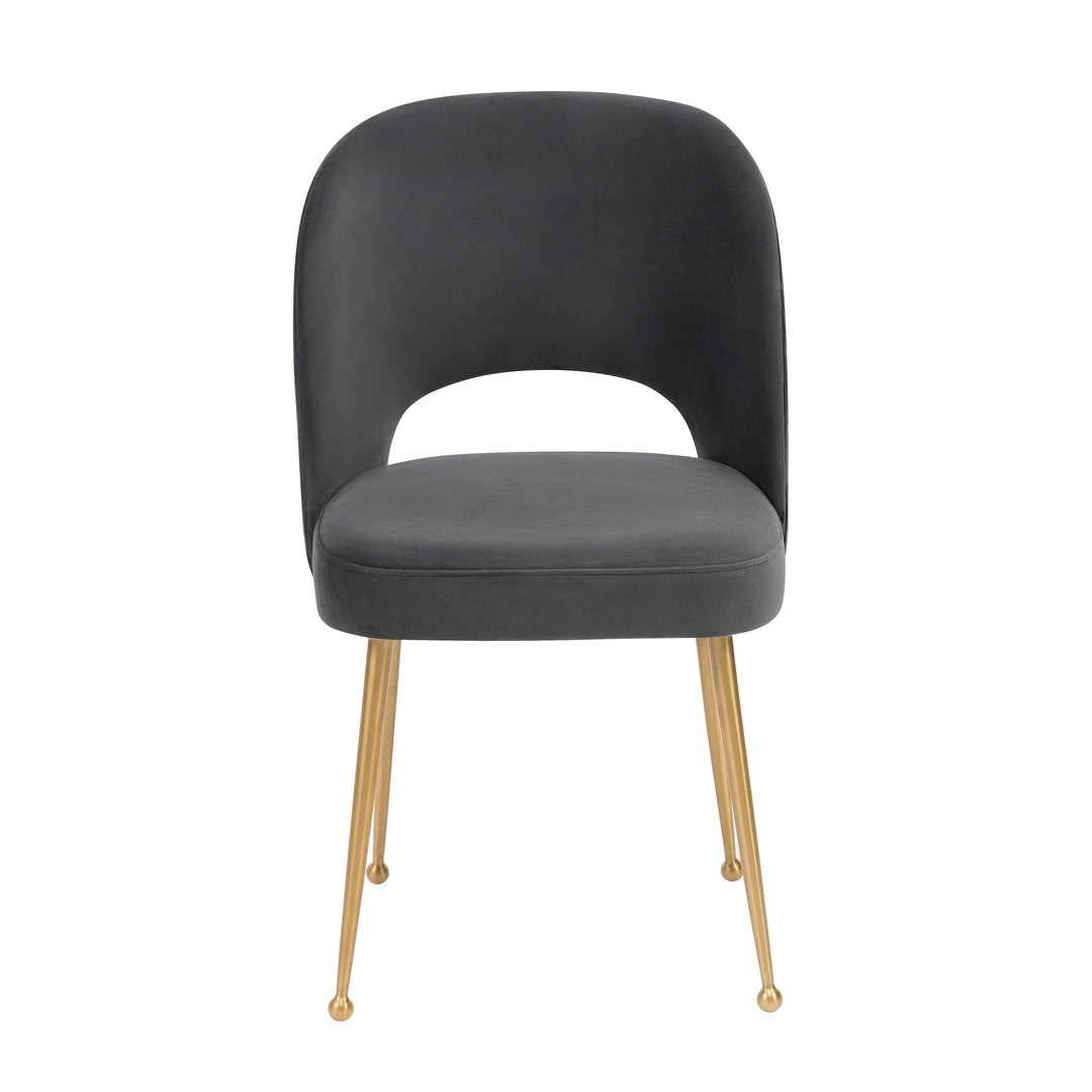 SwayLiving Swell Dark Grey Velvet Chair DINING CHAIRS