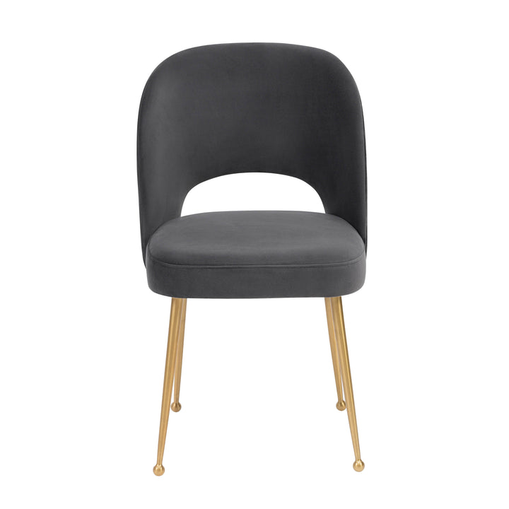 SwayLiving Swell Dark Grey Velvet Chair DINING CHAIRS