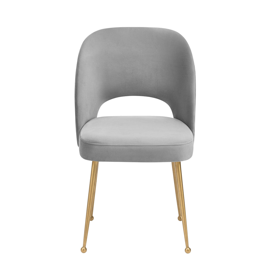 SwayLiving Swell Light Grey Velvet Chair DINING CHAIRS