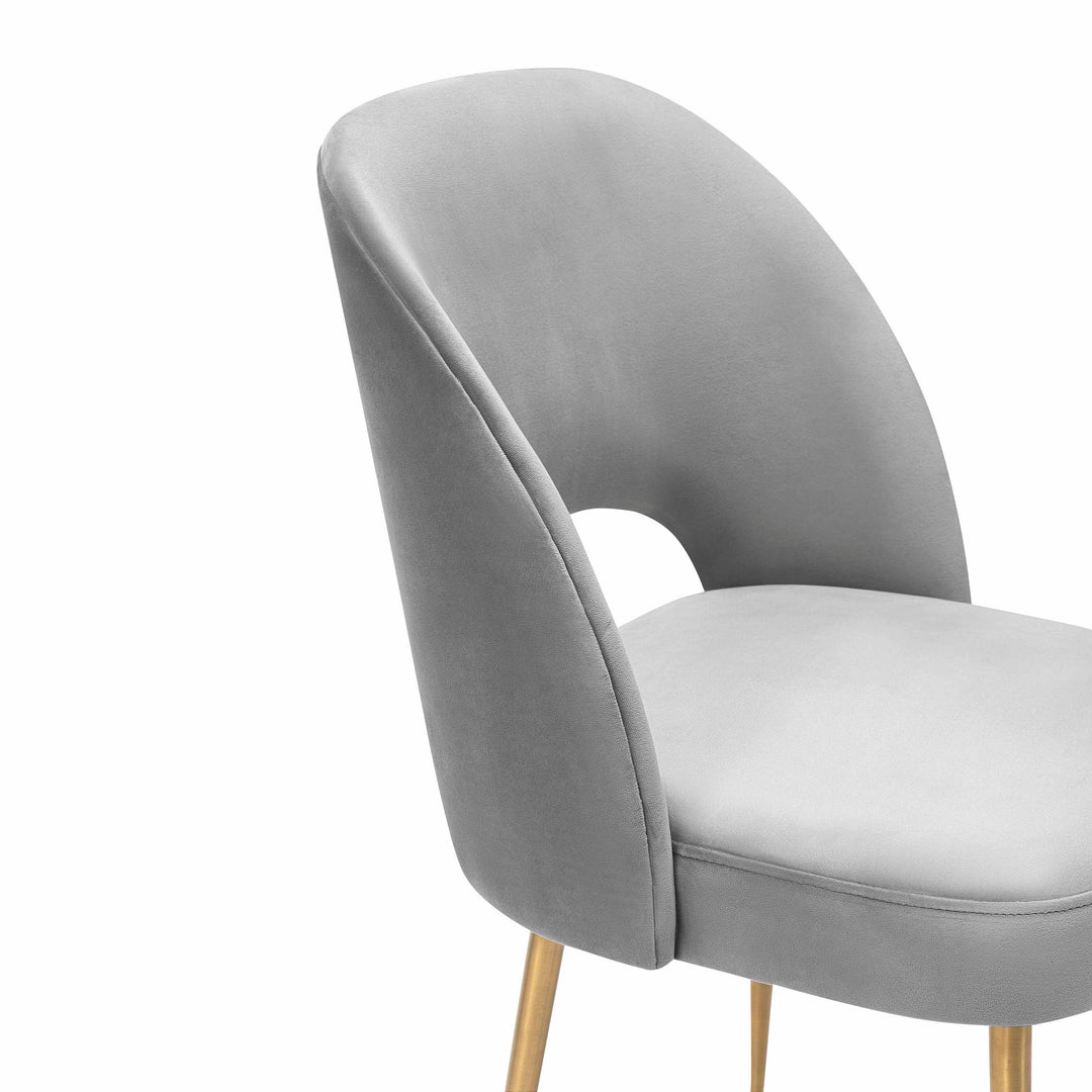 SwayLiving Swell Light Grey Velvet Chair DINING CHAIRS