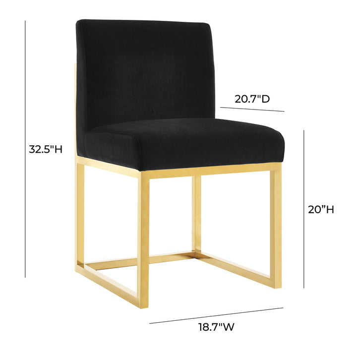 SwayLiving Haute Black Velvet Chair DINING CHAIRS