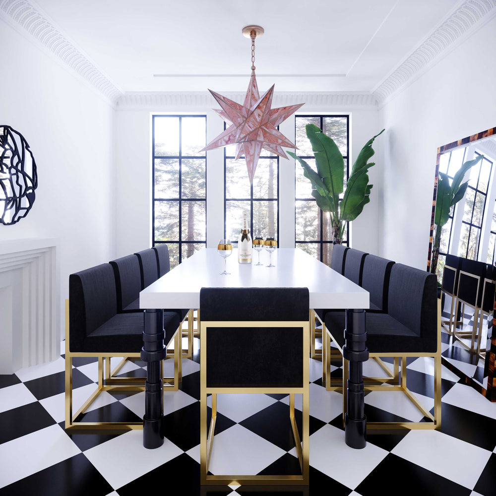 SwayLiving Haute Black Velvet Chair DINING CHAIRS