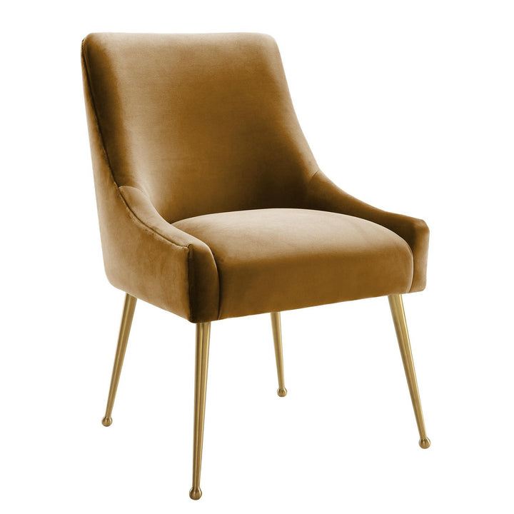 SwayLiving Beatrix Cognac Velvet Side Chair DINING CHAIRS