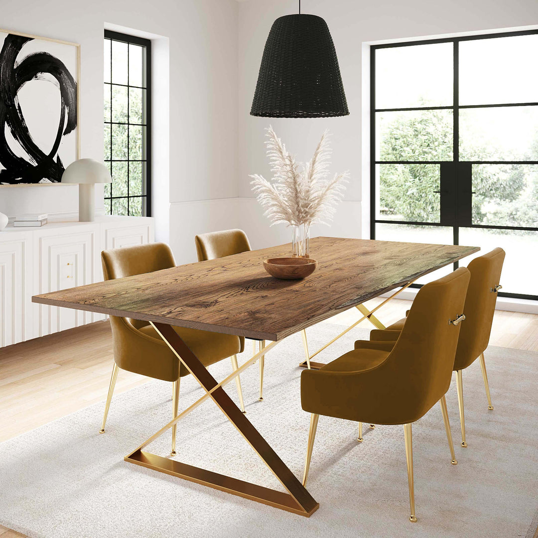 SwayLiving Beatrix Cognac Velvet Side Chair DINING CHAIRS