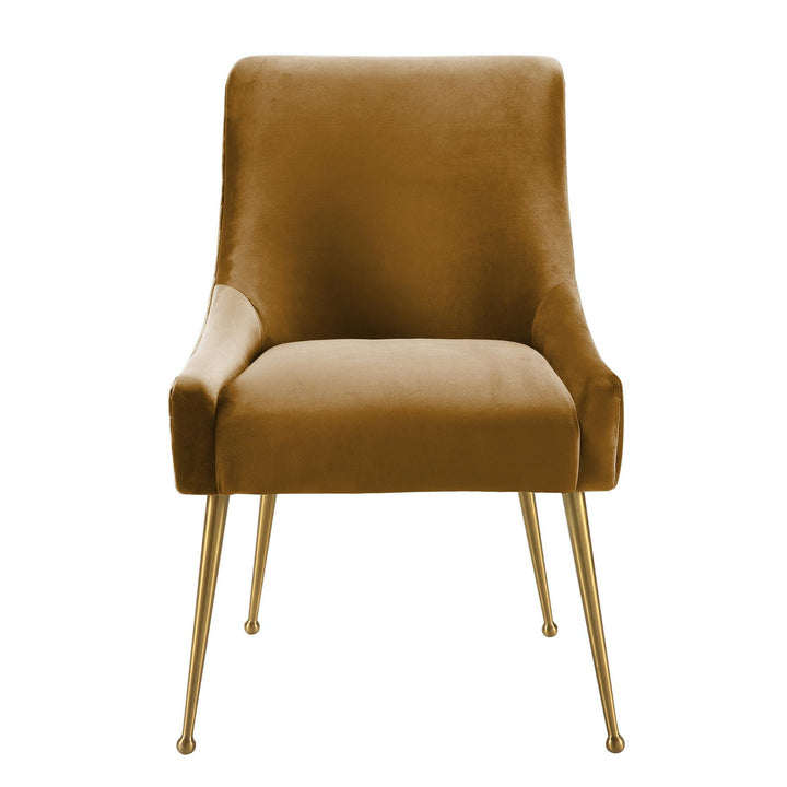 SwayLiving Beatrix Cognac Velvet Side Chair DINING CHAIRS
