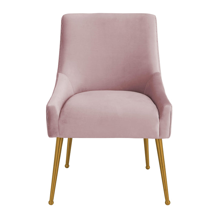 SwayLiving Beatrix Pleated Mauve Velvet Side Chair DINING CHAIRS