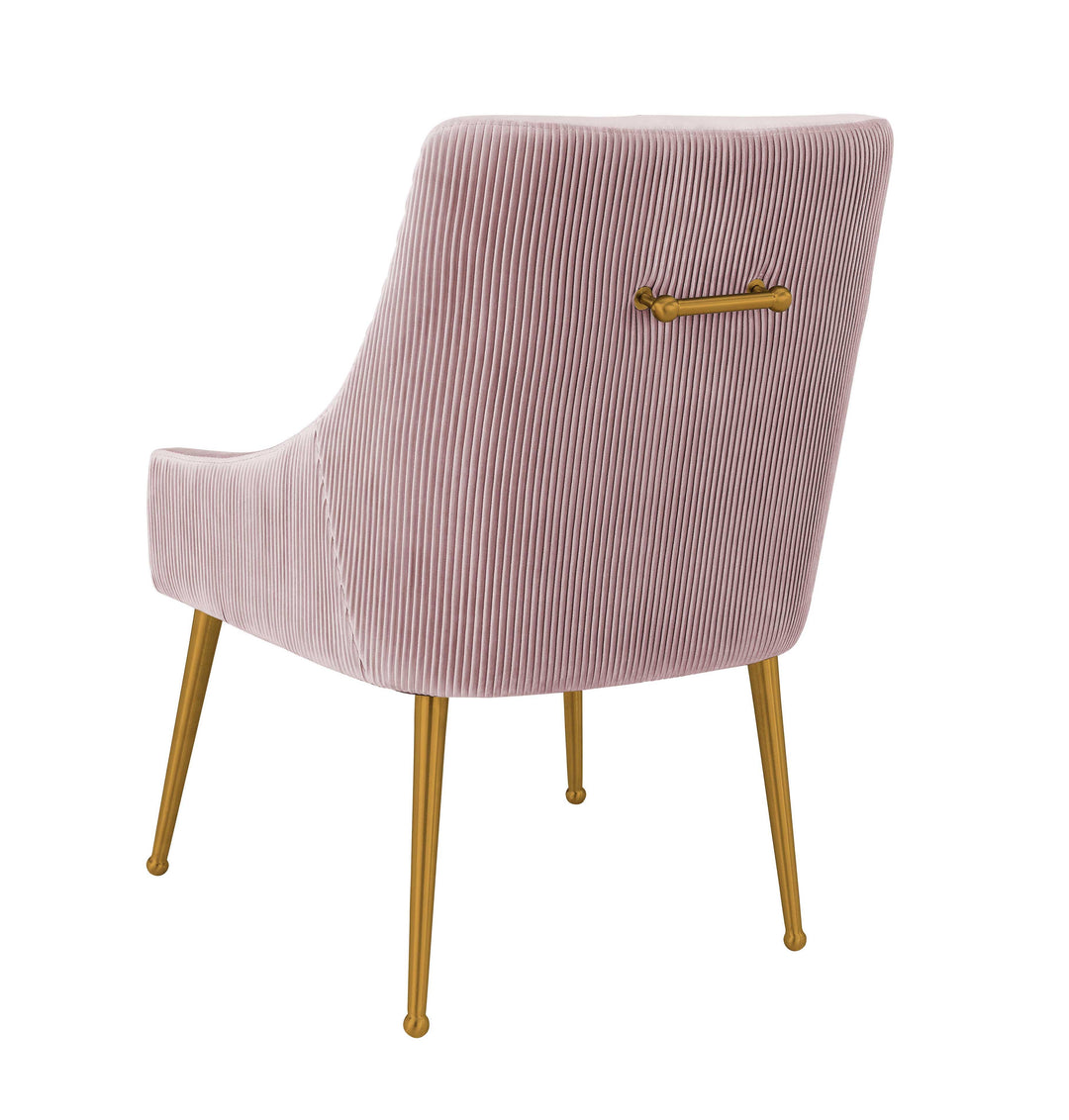 SwayLiving Beatrix Pleated Mauve Velvet Side Chair DINING CHAIRS