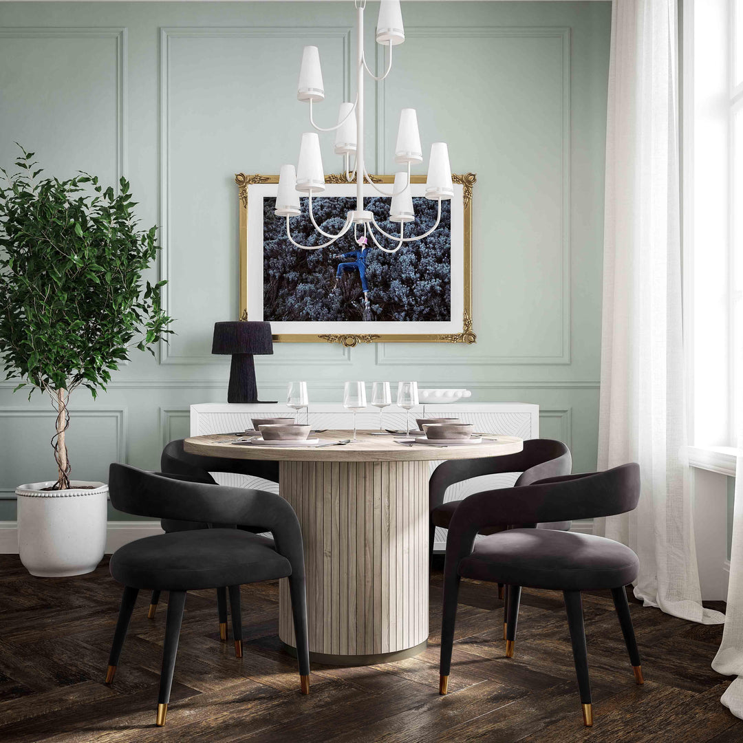 SwayLiving Lucia Black Velvet Dining Chair - Set of 2 DINING CHAIRS