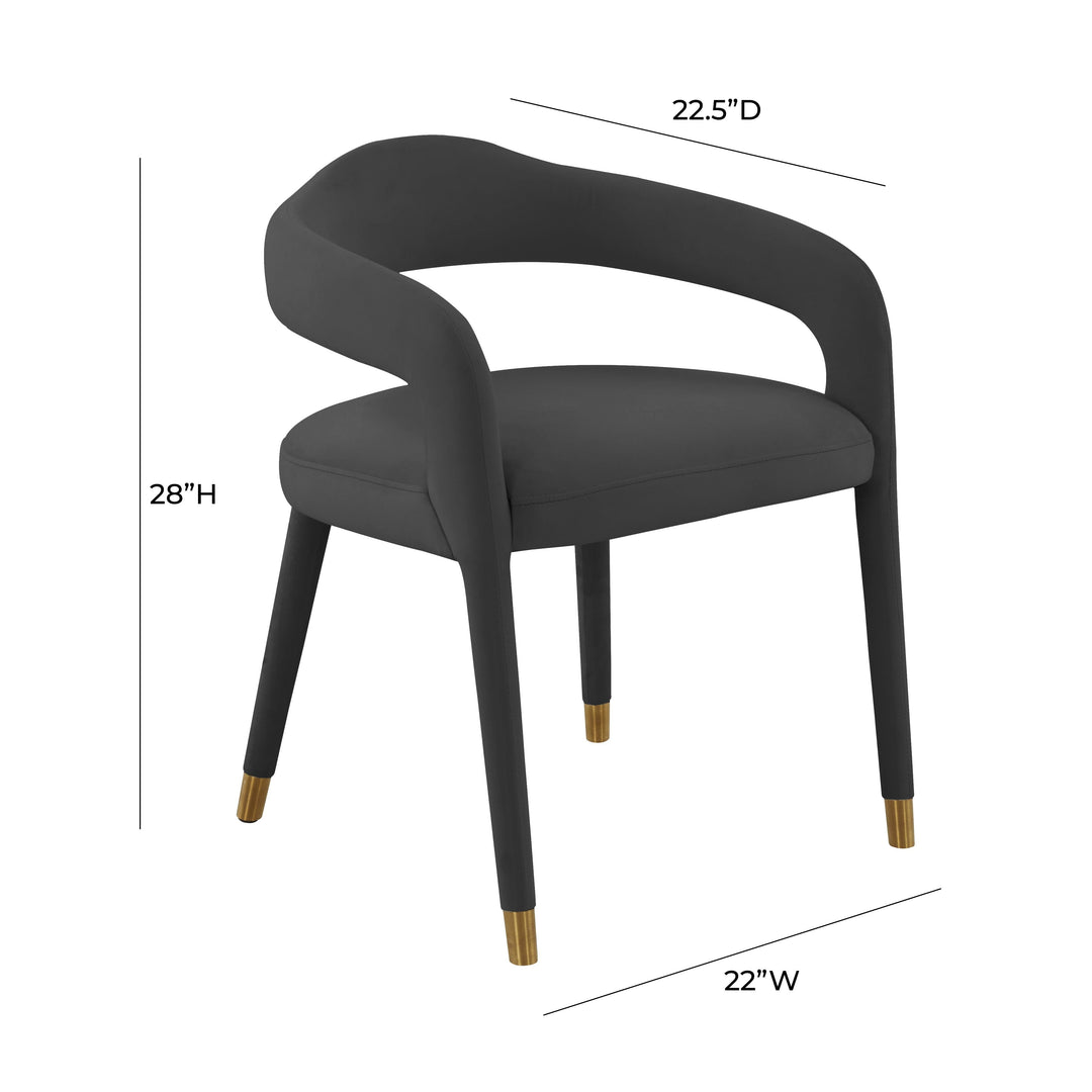 SwayLiving Lucia Black Velvet Dining Chair - Set of 2 DINING CHAIRS