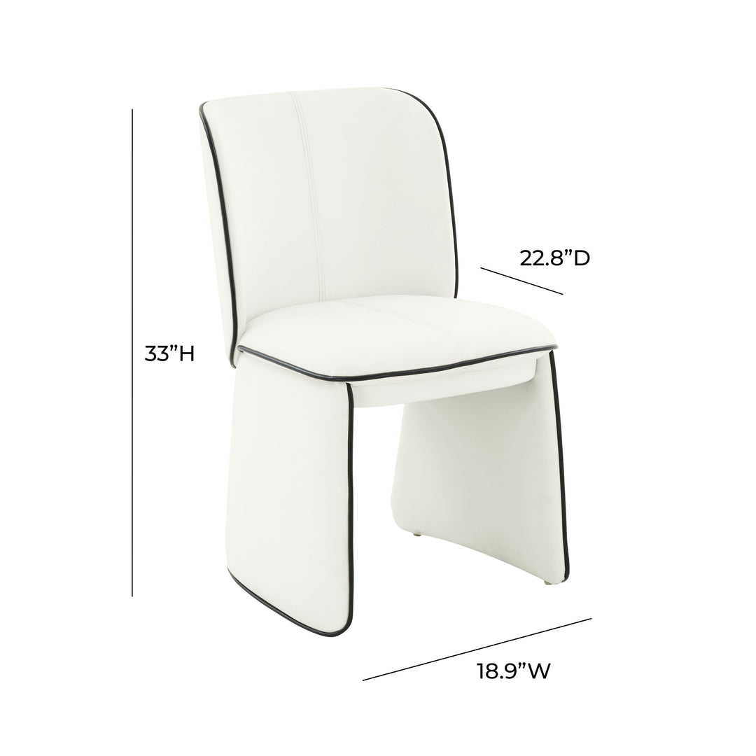 SwayLiving Kinsley Cream Vegan Leather Dining Chair - Set of 2 DINING CHAIRS
