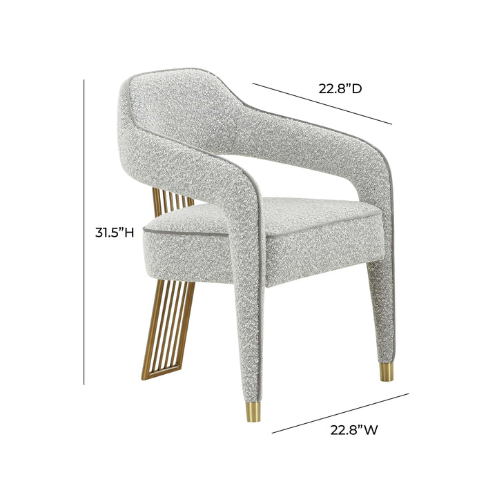 SwayLiving Corralis Speckled Grey Boucle Dining Chair - Set of 2 DINING CHAIRS