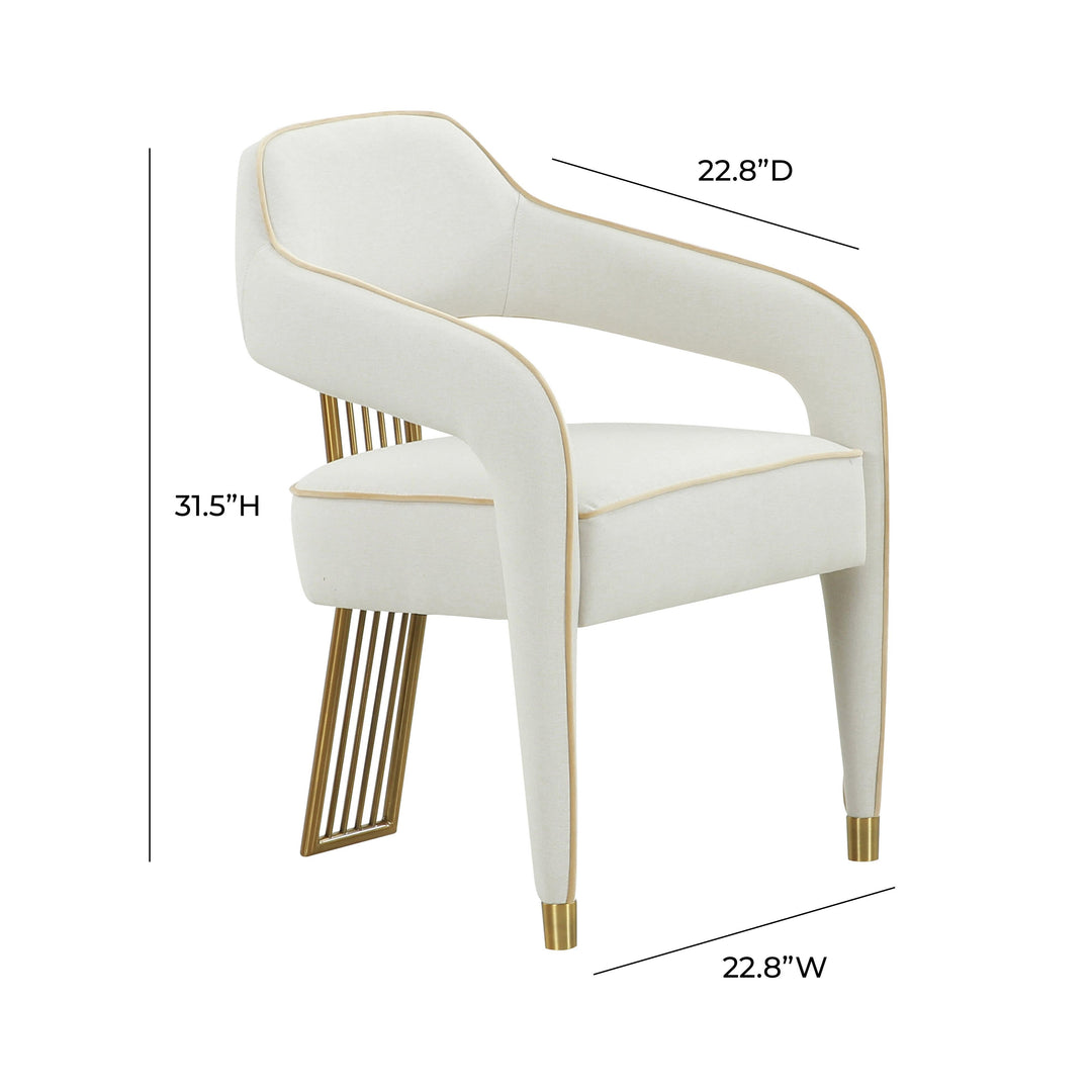 SwayLiving Corralis Cream Linen Dining Chair - Set of 2 DINING CHAIRS