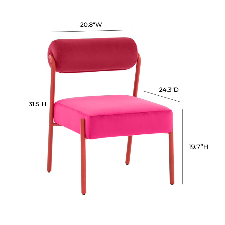 SwayLiving Jolene Hot Pink Velvet Dining Chair - Set of 2 DINING CHAIRS