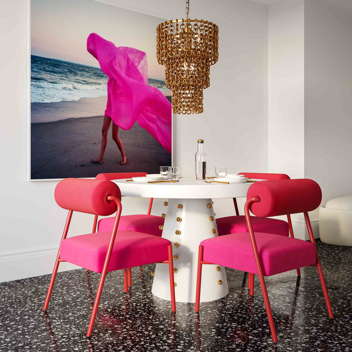 SwayLiving Jolene Hot Pink Velvet Dining Chair - Set of 2 DINING CHAIRS