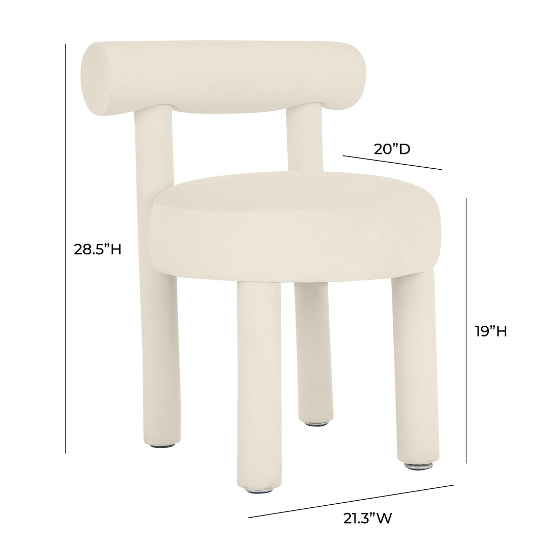 SwayLiving Carmel Cream Velvet Dining Chair - Set of 2 DINING CHAIRS