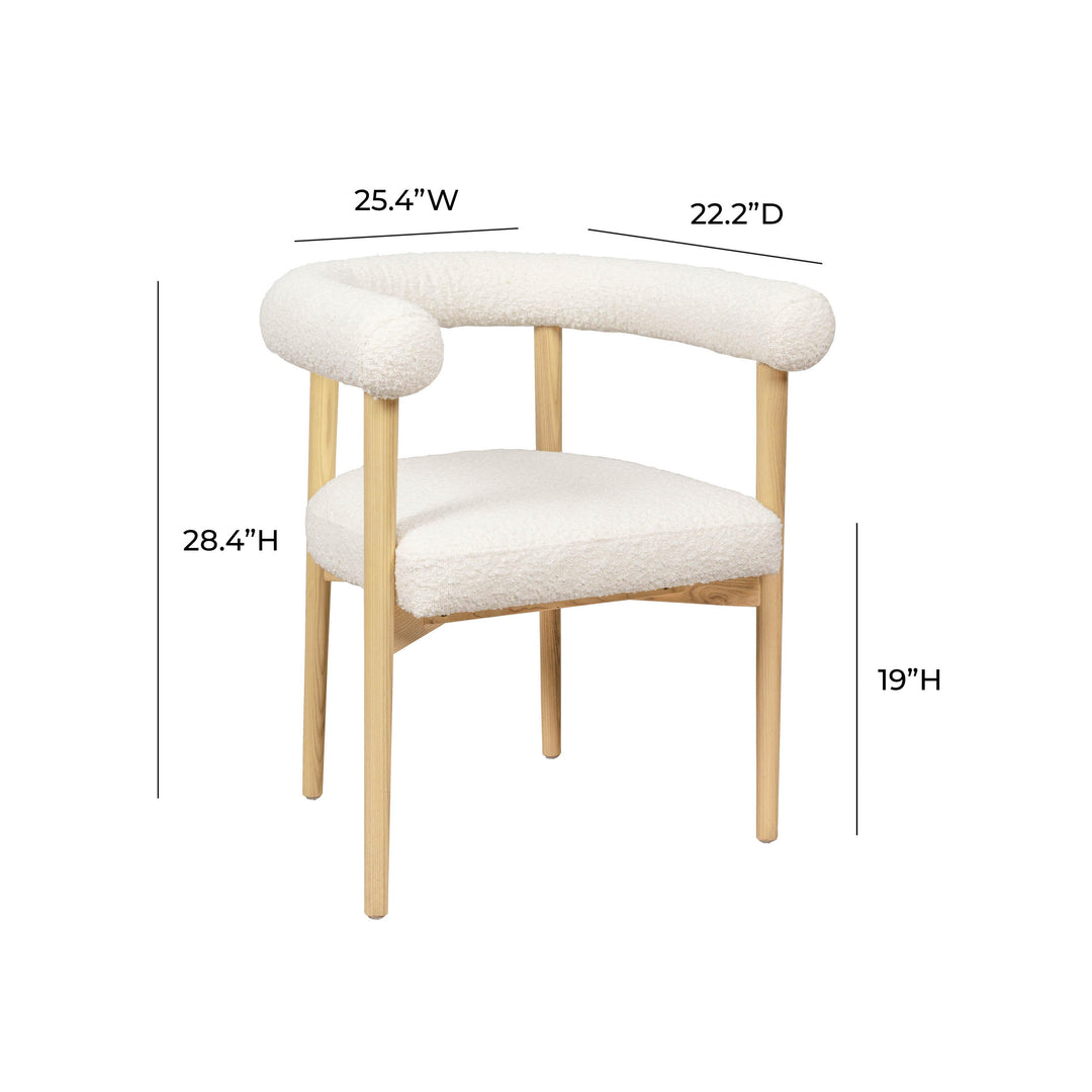SwayLiving Spara Cream Boucle Dining Chair - Set of 2 DINING CHAIRS