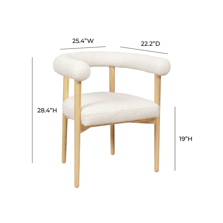 SwayLiving Spara Cream Boucle Dining Chair - Set of 2 DINING CHAIRS
