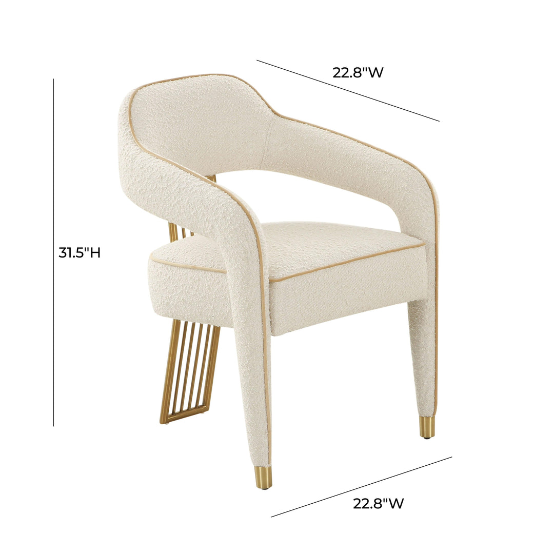 SwayLiving Corralis Cream Boucle Dining Chair - Set of 2 DINING CHAIRS
