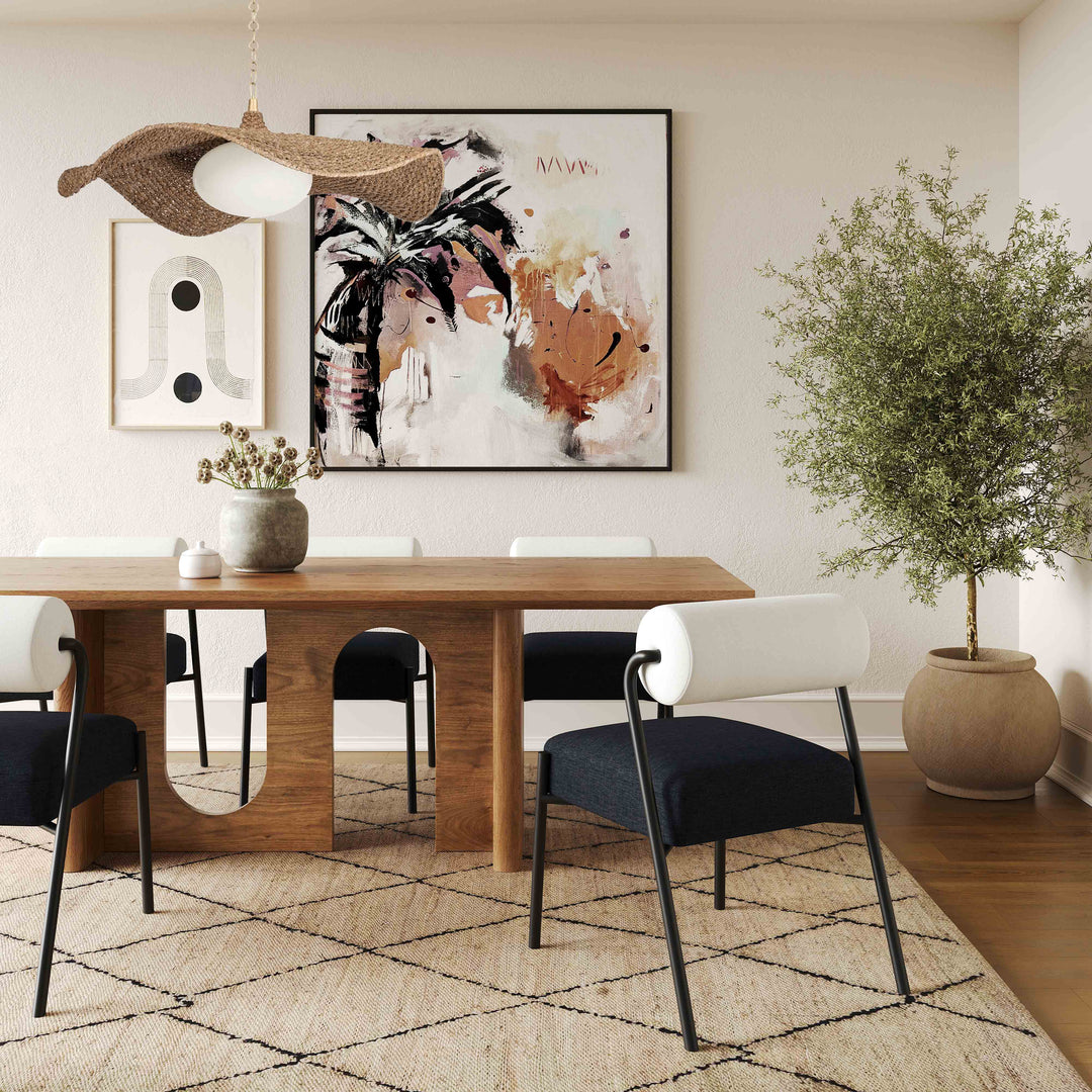SwayLiving Satra Walnut Rectangular Dining Table DINING TABLES