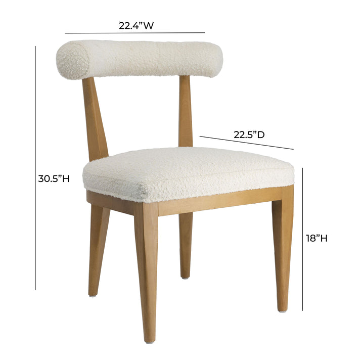 SwayLiving Palla Cream Boucle Dining Chair - Set of 2 DINING CHAIRS