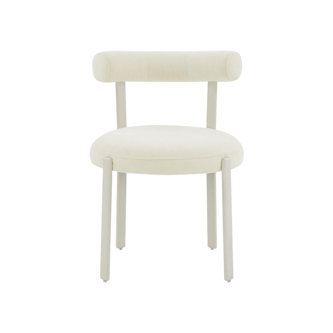 SwayLiving Margaret Cream Chenille Bolster Back Dining Chair - Set of 2 DINING CHAIRS