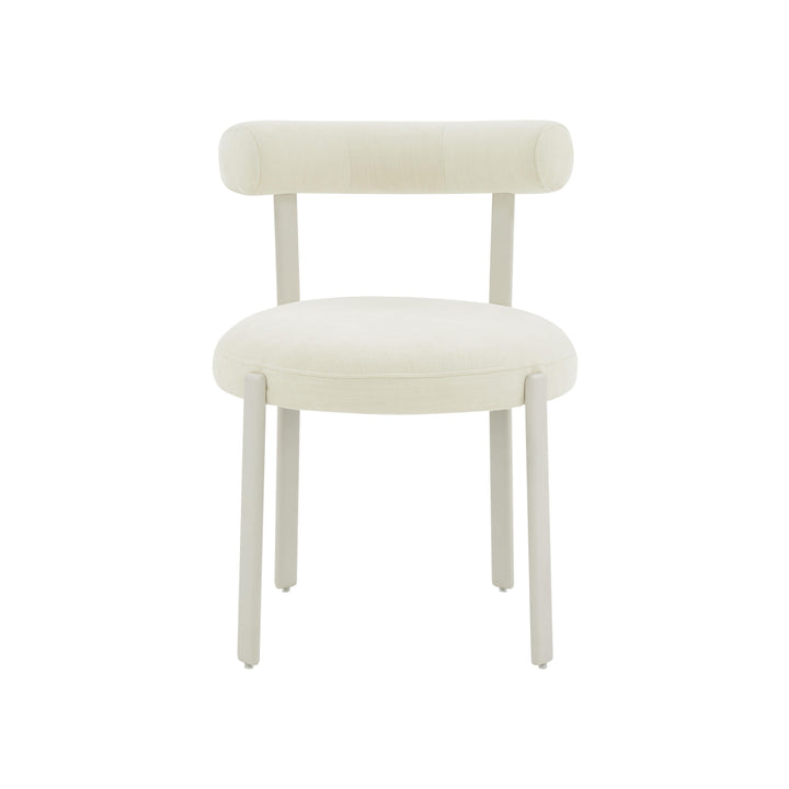SwayLiving Margaret Cream Chenille Bolster Back Dining Chair - Set of 2 DINING CHAIRS
