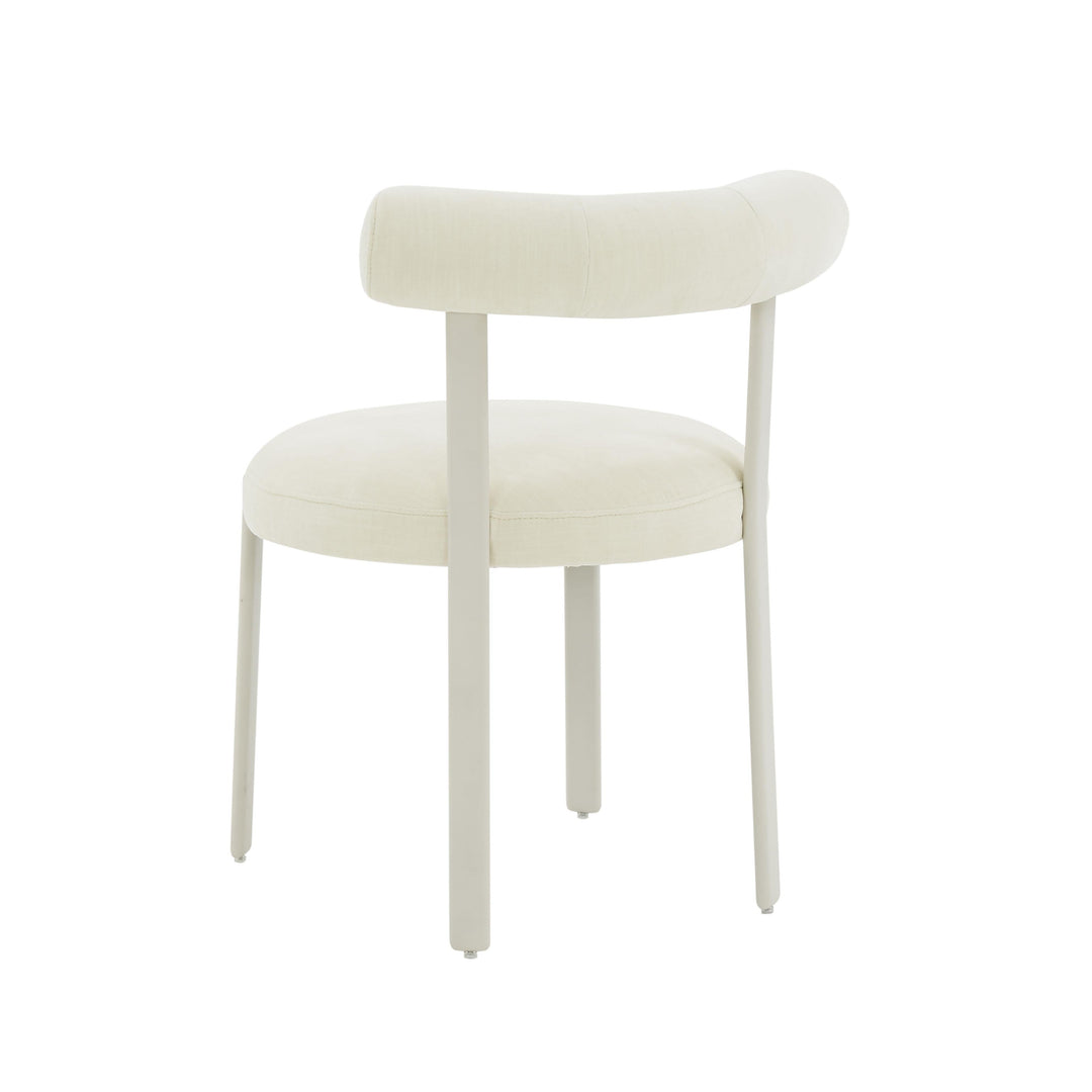 SwayLiving Margaret Cream Chenille Bolster Back Dining Chair - Set of 2 DINING CHAIRS