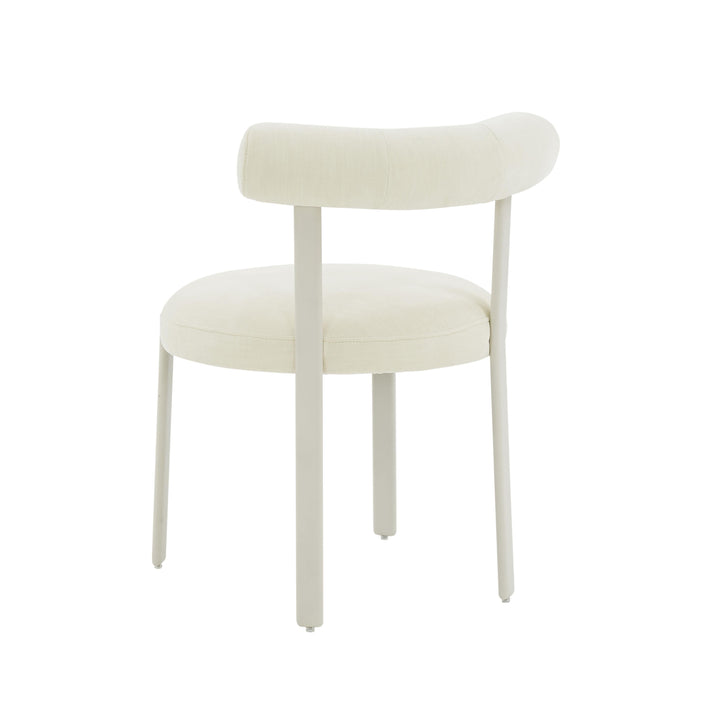 SwayLiving Margaret Cream Chenille Bolster Back Dining Chair - Set of 2 DINING CHAIRS