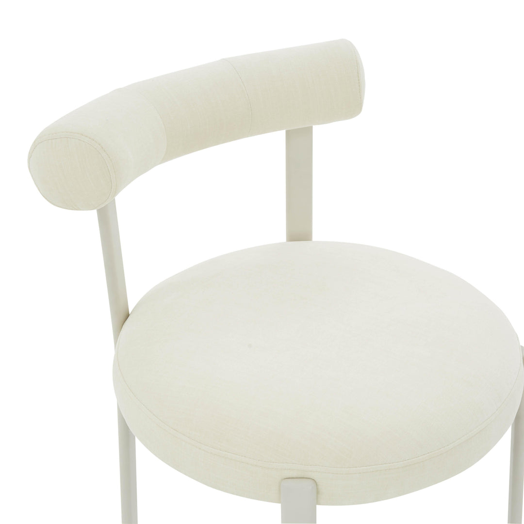 SwayLiving Margaret Cream Chenille Bolster Back Dining Chair - Set of 2 DINING CHAIRS