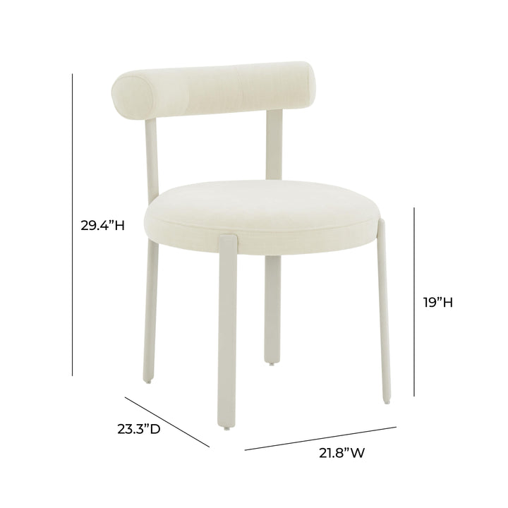 SwayLiving Margaret Cream Chenille Bolster Back Dining Chair - Set of 2 DINING CHAIRS