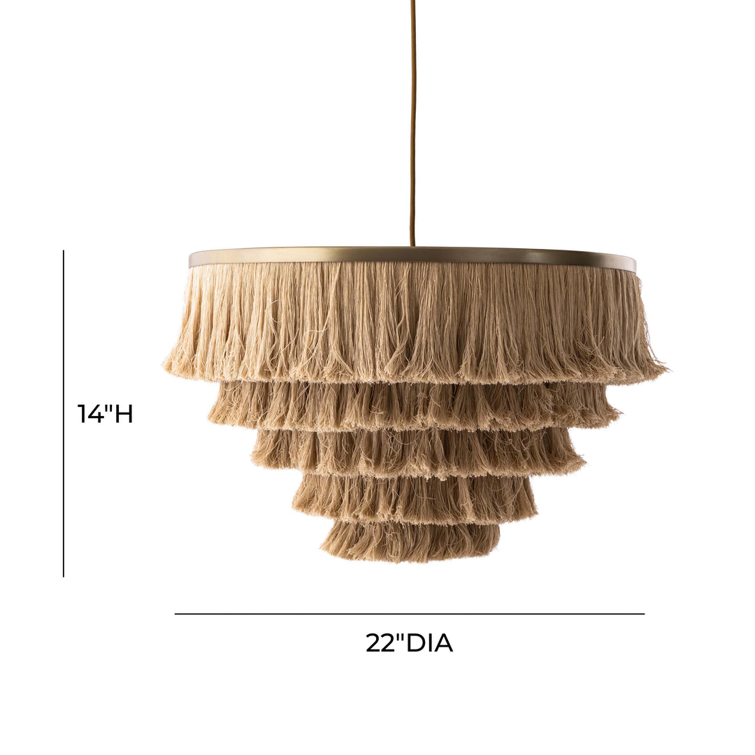 SwayLiving Sarai Natural Fringe Pendant PENDANT LIGHTING