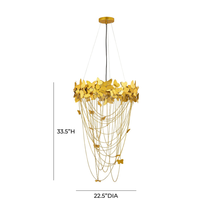 SwayLiving Butterfly Gold Chandelier CHANDELIERS