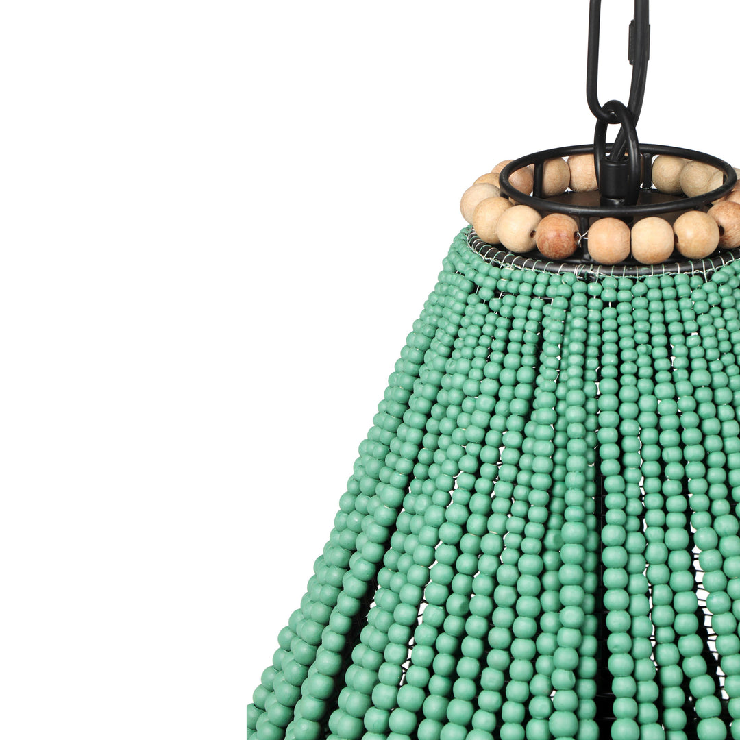SwayLiving Palani Green Wooden Bead Chandelier CHANDELIERS