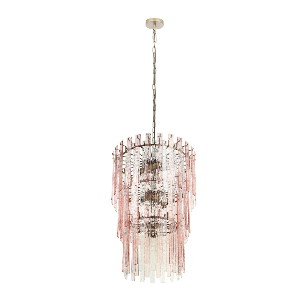 SwayLiving Hampshire Pink Acrylic 3-Tier Chandelier CHANDELIERS