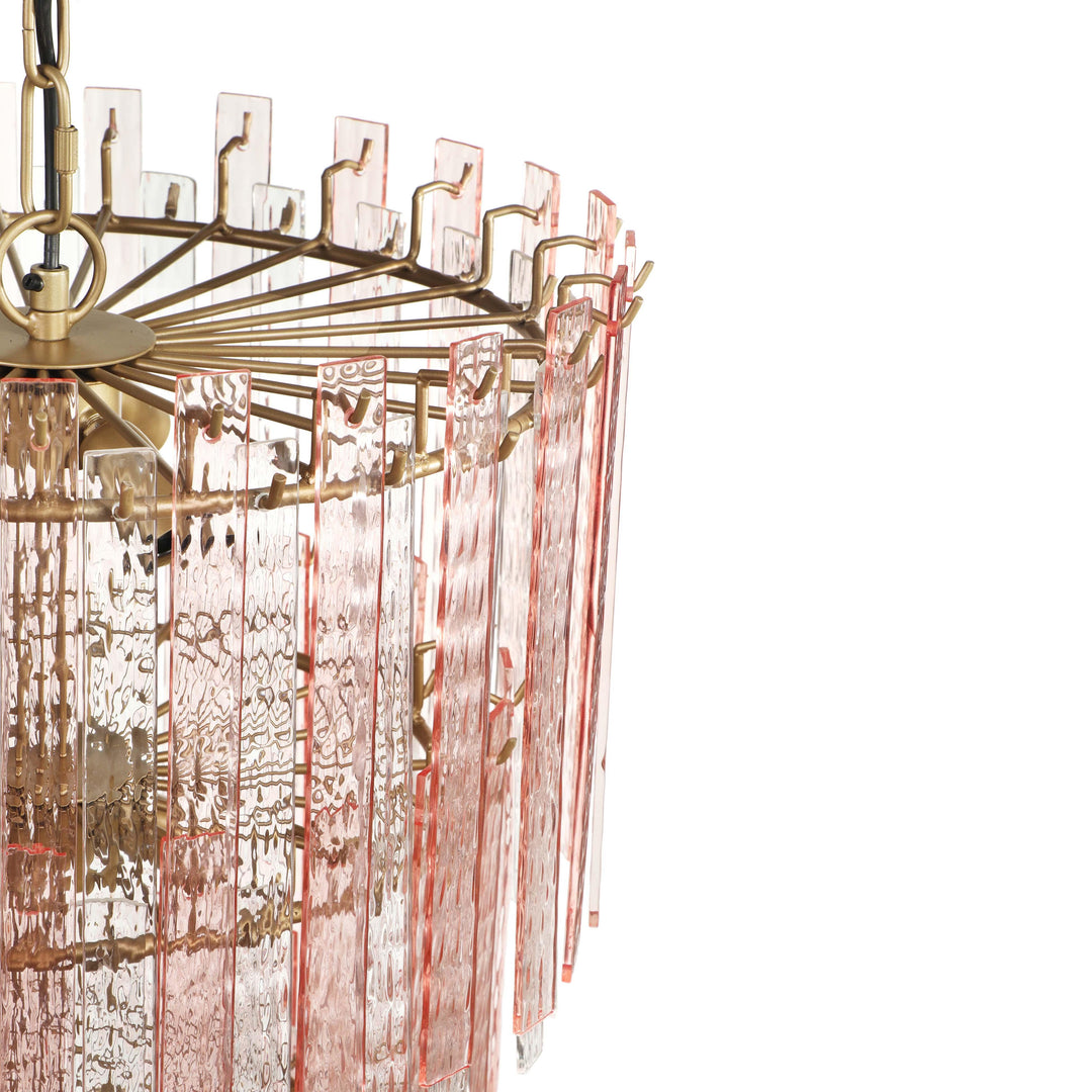 SwayLiving Hampshire Pink Acrylic 3-Tier Chandelier CHANDELIERS