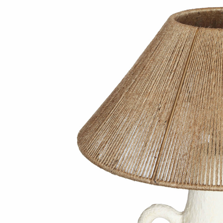 SwayLiving Lalit Natural & White Ceramic Table Lamp TABLE LAMPS