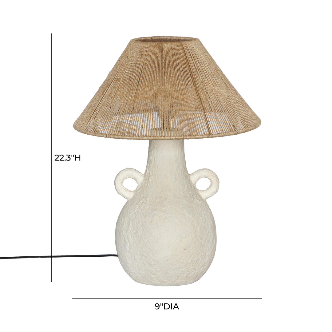 SwayLiving Lalit Natural & White Ceramic Table Lamp TABLE LAMPS