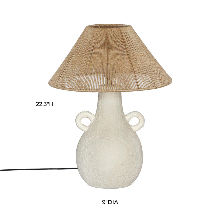 SwayLiving Lalit Natural & White Ceramic Table Lamp TABLE LAMPS