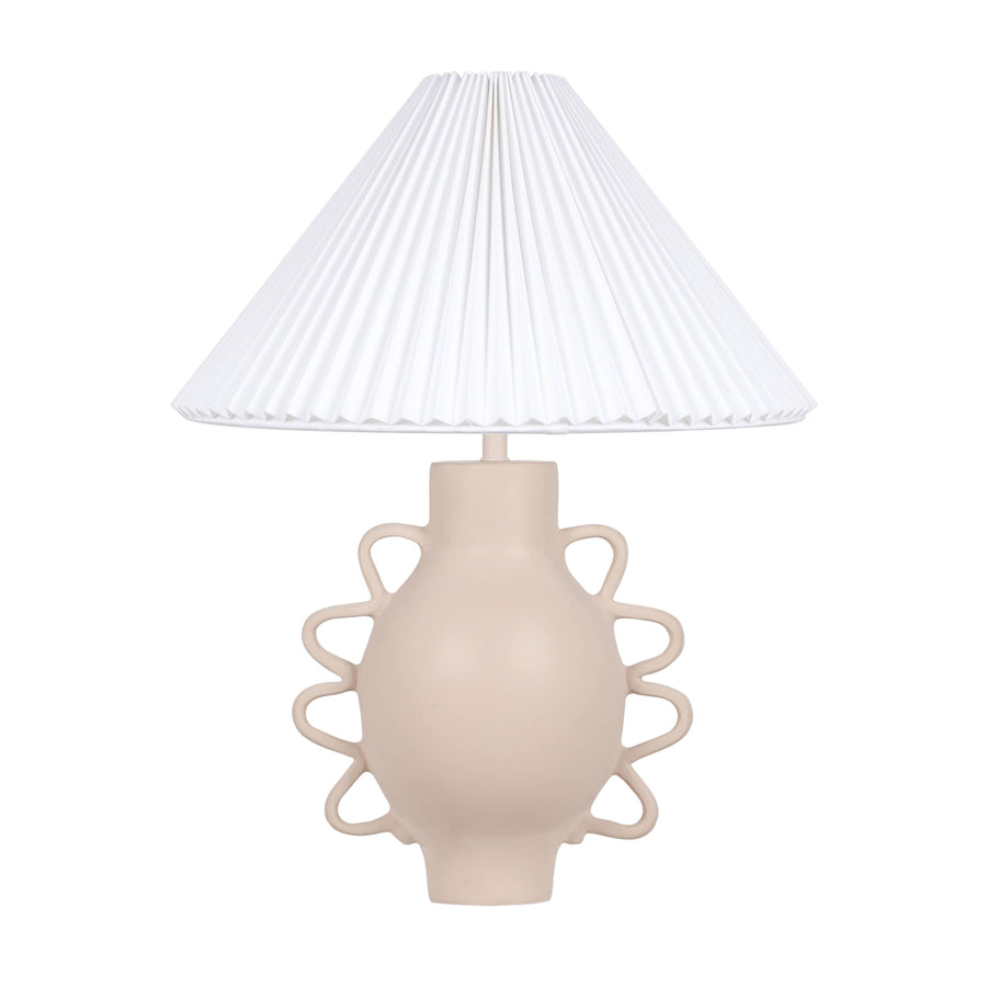 SwayLiving Hazza Cream Pleated Table Lamp TABLE LAMPS