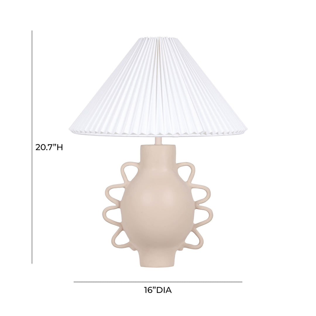 SwayLiving Hazza Cream Pleated Table Lamp TABLE LAMPS