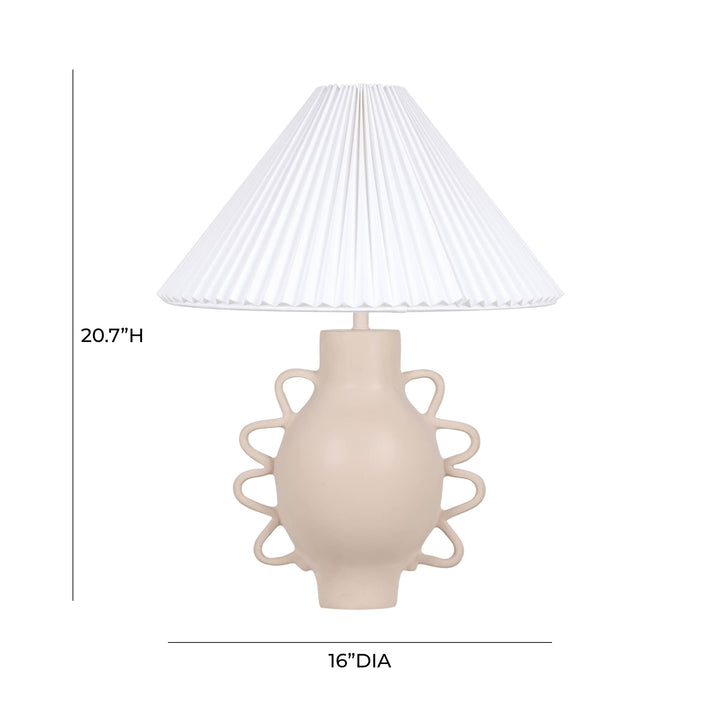 SwayLiving Hazza Cream Pleated Table Lamp TABLE LAMPS