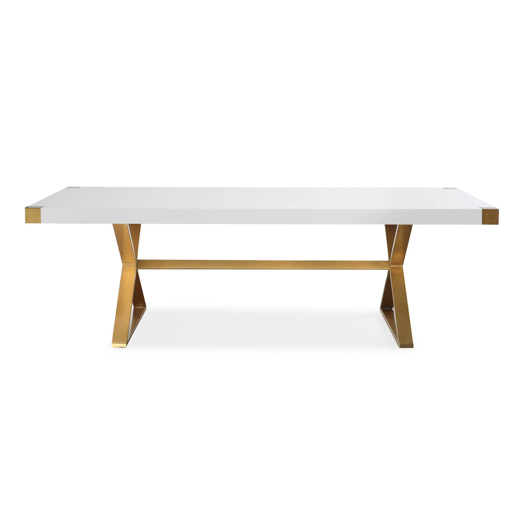 SwayLiving Adeline White Lacquer Dining Table DINING TABLES