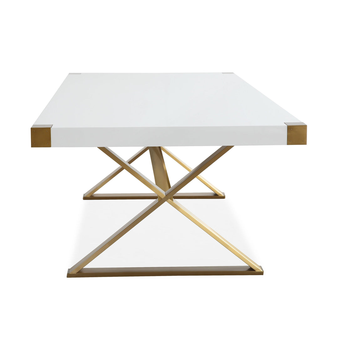 SwayLiving Adeline White Lacquer Dining Table DINING TABLES